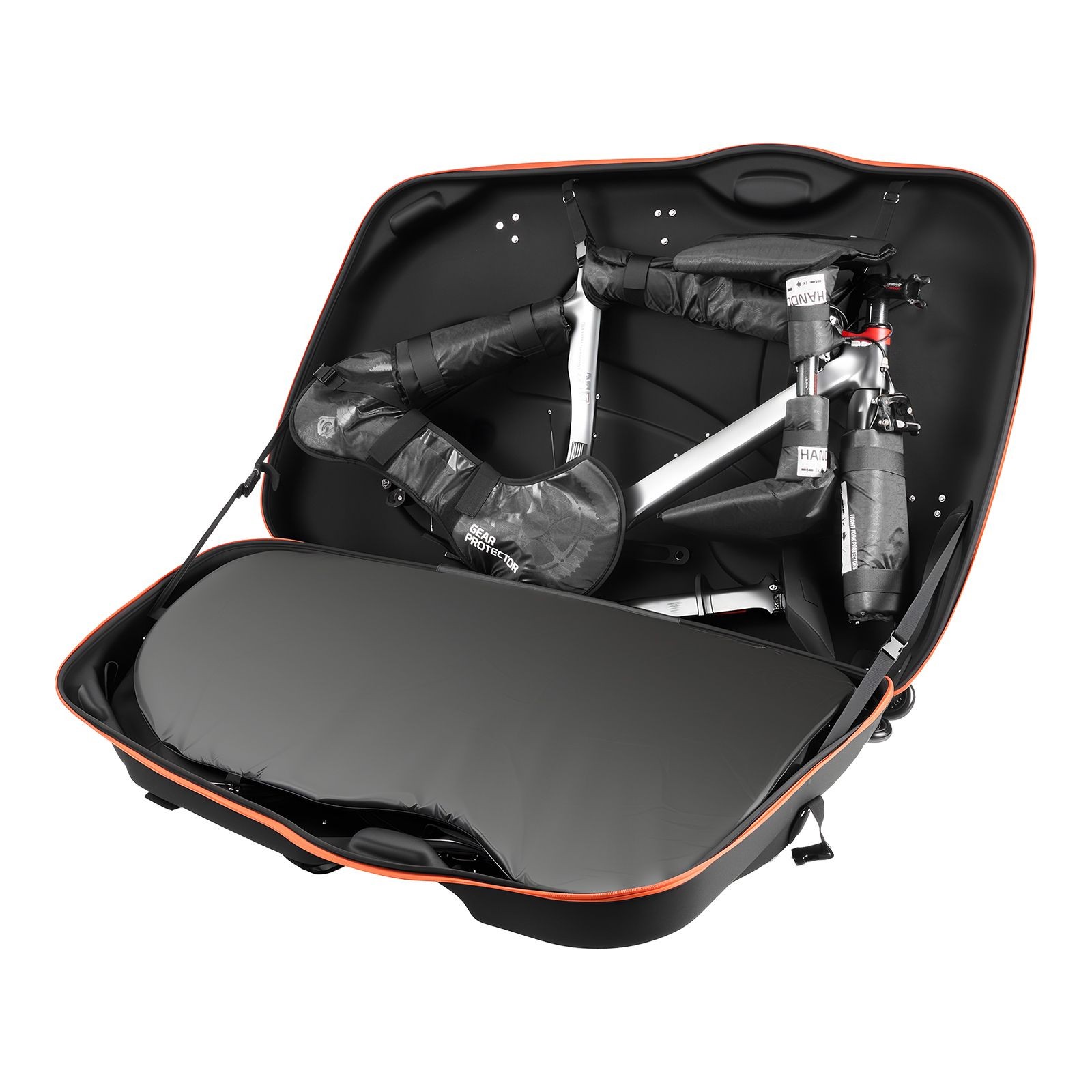 Bike Travel Case, Bicycle Travel Bag with EVA Hard Shell, Quick-Release Buckle,