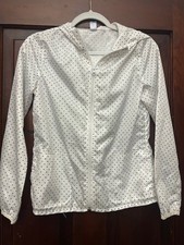 Old Navy Active Girls White/Gray Polka Dot Lightweight Windbreaker Jacket XL