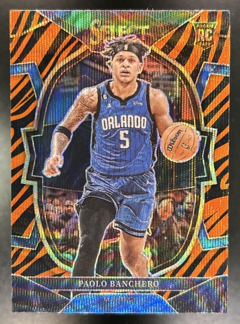2022-23 Panini Select Paolo Banchero RC SP Tiger Prizm Concourse #72 Magic
