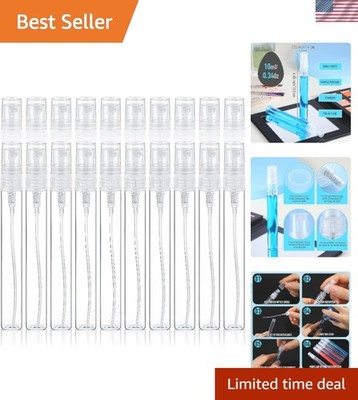 20 Pcs 10 Ml Clear Glass Fine Mist Bottle Mini Perfume Sample Spray Bottles Trav