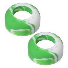 Bat Grip Choke Up Ring, Pressure Baseball Rings Bat Knob 2Pcs & Green-white