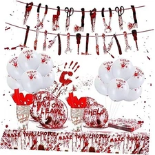 Jenaai 175 piezas de decoraciones de fiesta sangrientas de Halloween, 