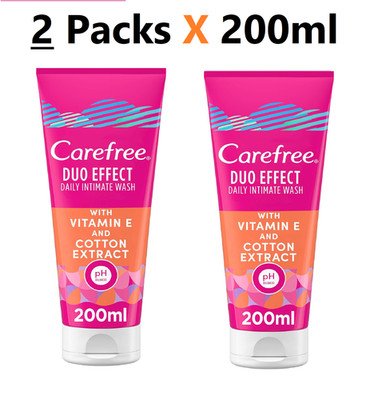 Carefree Dou Effect Intimate Wash Vitamin E and Cotton Extract pH Balanced