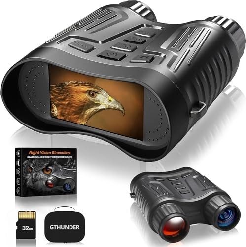 GTHUNDER NIGHT VISION GOGGLES, GTHUNDER 4K UHD VIDEO, 52MP PHOTOS, - BLACK
