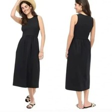 J. Crew Black Sleeveless Ribbed Knit High Neck Mixy Dress XS NWT