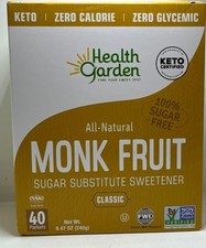 Health Garden All Natural Monk Fruit Sugar Substitute Sweetener 40 Packets-US
