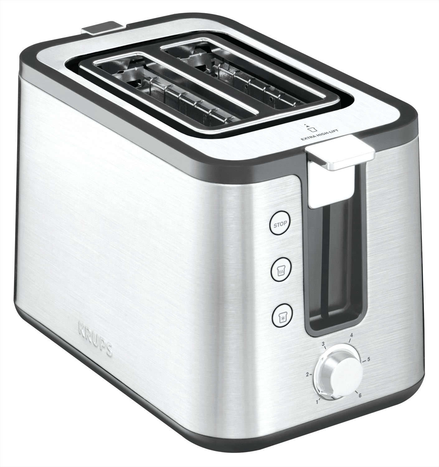Toaster 2 fentes extra larges en acier inoxydable - Grille-pain inox 850 W argenté