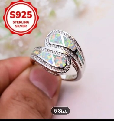 925 Sterlingsilber Vintage inspiriert Boho Opal Ring für Damen Größe 6 7 oder 8