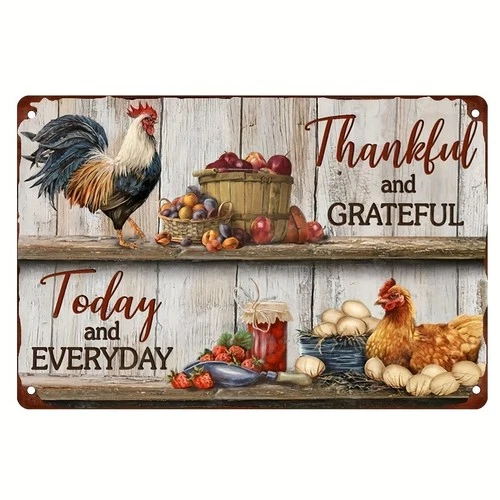 Tin Metal Sign Thanksgiving Vintage Wall Art Decor for Home 8x12