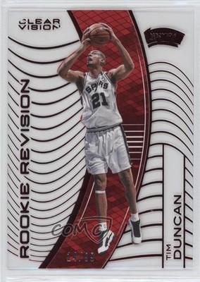 2015-16 Panini Clear Vision Rookie Revision Red 14/99 Tim Duncan #139 HOF 0e52