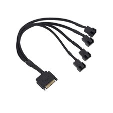 Cooling Fan Adapter Cable, 15 Pin to 4 x 3 Pin / 4 Pin PMW 12V PC Case Fan9938
