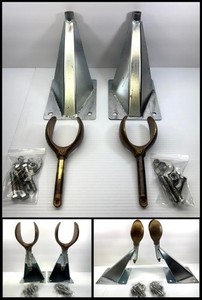 Marine‑Grade Bronze Alloy Oar Locks w/ 6"x5" Galvanized HD Stands -= JT1