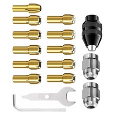 16PCS Drill Chuck Collet Kit 0.5-3.2mm Shank Substitution for Dremel Rotary Tool
