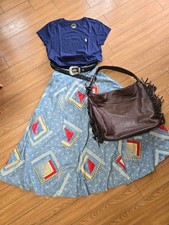 Ralph Lauren Cotton Patchwork Long Skirt M