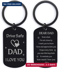 Fathers Day Gift for Dad from Daughter Son, Dad Birthday Gift Drive Safe Keychai