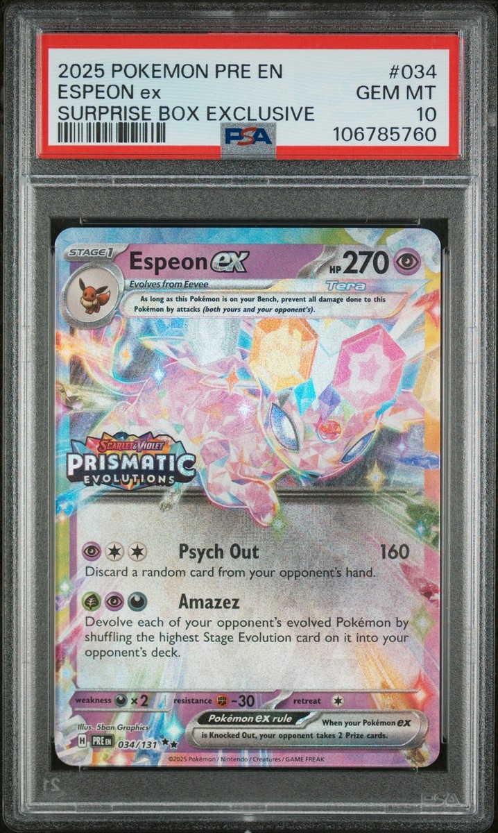 2025 Pokemon Prismatic Evolutions Espeon EX #034 Surprise Box