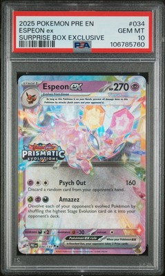 2025 Pokemon Prismatic Evolutions Espeon EX #034 Surprise Box