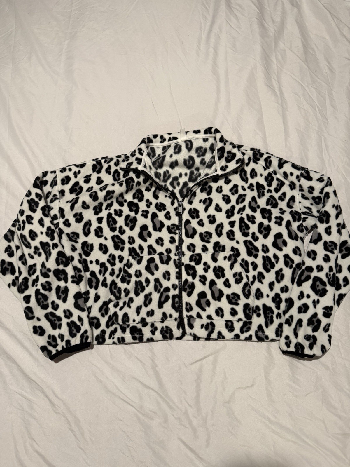 Fabletics Women's Leopard Print Collared Zip Jack… - image 1