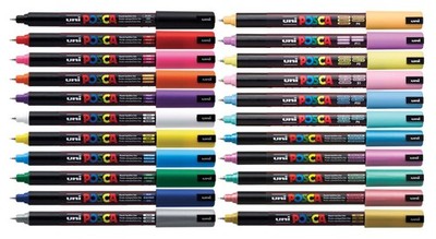 Uni Posca PC-1MR Paint Marker Stift ultrafeine Kugelspitze Spitze 0,7 mm (22 Stifte Set)