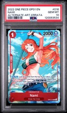 Nami 016 One Piece OP01-016 English Romance Dawn Alt Art Errata GEM MINT PSA 10