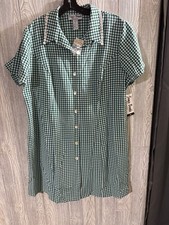 Vintage/ Gingham Jamie Brooke Woman Vintage Gingham Shirtdress