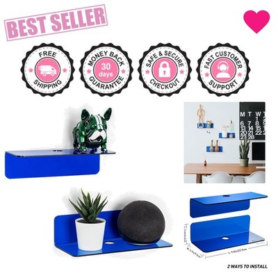 Minimalist 9-Inch Clear Blue Acrylic Floating Shelves - Waterproof & Rust Proof