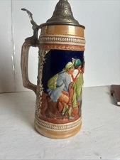 Vintage GERZ Ornate DERTRUNK Beer Stein W Germany 1 Liter 8.5 Inches Tall