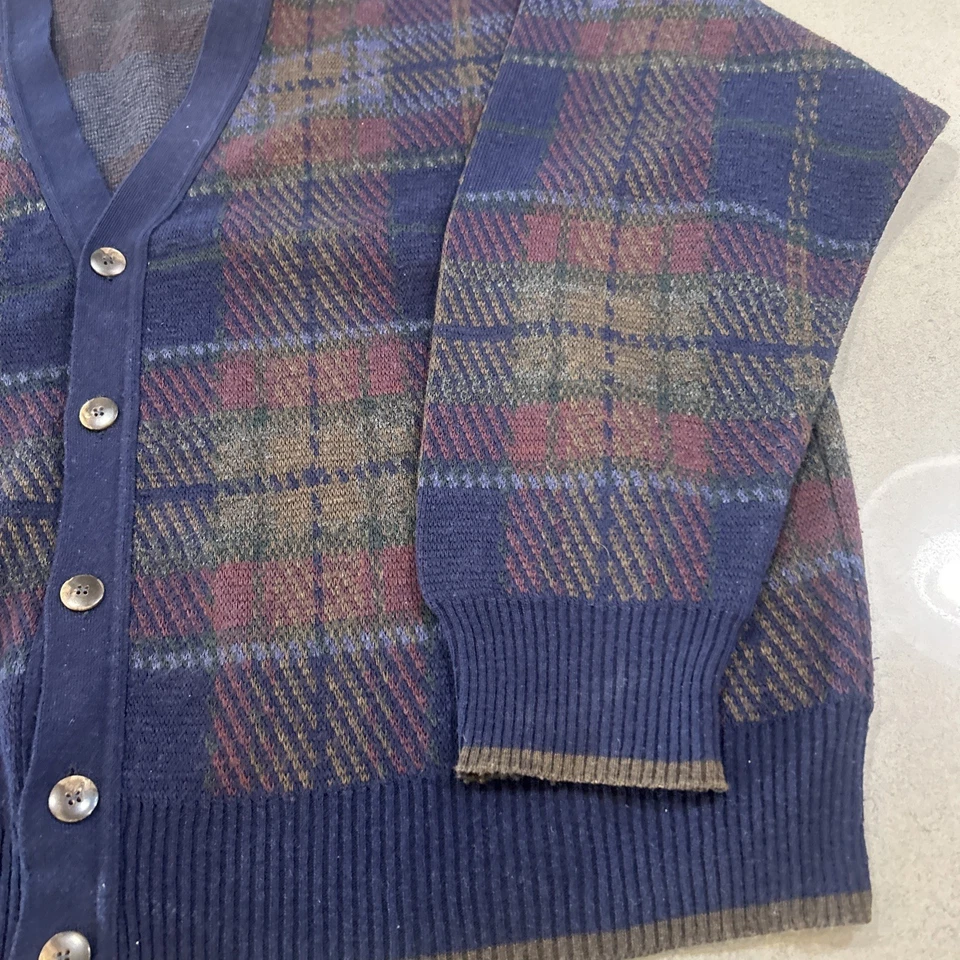 复古 Florence Tricot 羊毛混纺开衫学院风爷爷毛衣意大利 XL #2 — 第 2/4 张图片