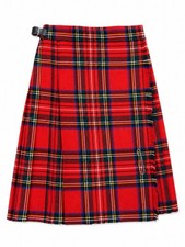 James Pringle Scotland Traditional Tartan Plaid Red Pleated Kilt Skirt Childs 8