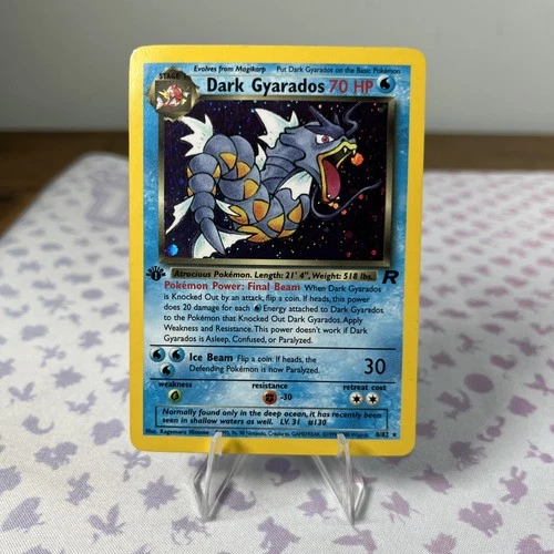 Pokémon Dark Gyarados 8/102 1st Edition Holo Rare Team Rocket LP