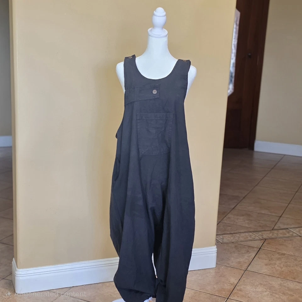 Mono Y2k Negro 100% Algodón Hecho en Nepal Talla Única Its Giving Travel Boho  Foto 2 de 4