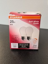 Sylvania Incandescent Light Bulb, 25W 2 Count Pack of 1 , Soft White Finish