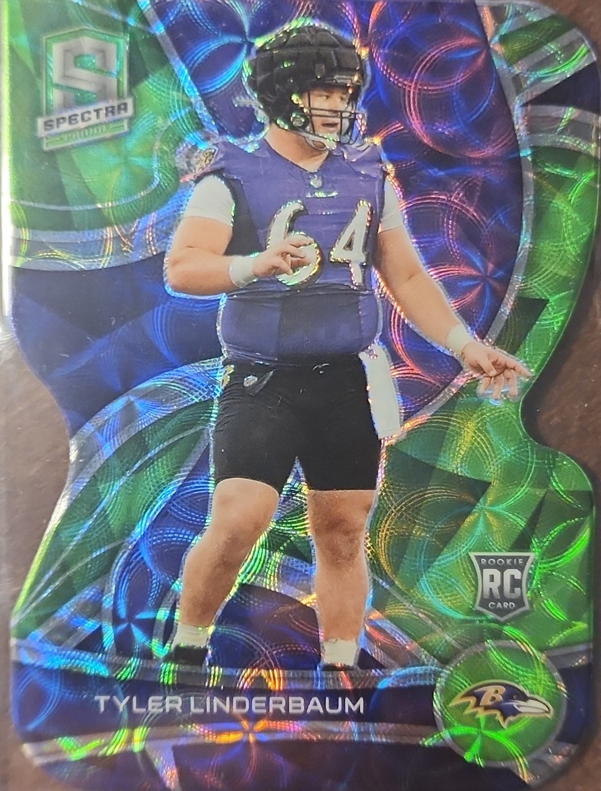 Tyler Linderbaum Panini Spectra #193 Neon Green Die-Cut
