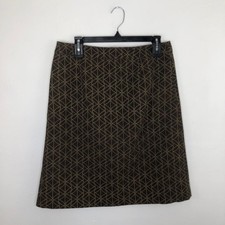 Boden Brown Floral Geometric Skirt Size 8