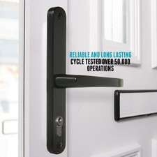 UPVC Door Handles Fullex 68mm PZ Black Lever Set Replacement 215mm Screw Fix