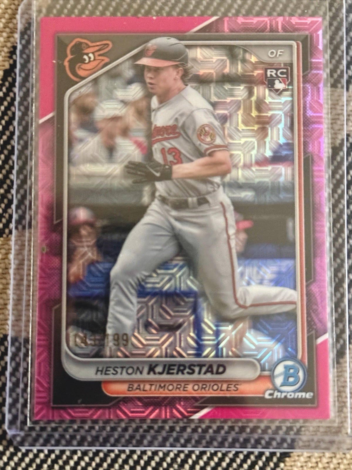 2024 Bowman Chrome - Heston Kjerstad #44 Pink Mojo Refractor /199 (RC)