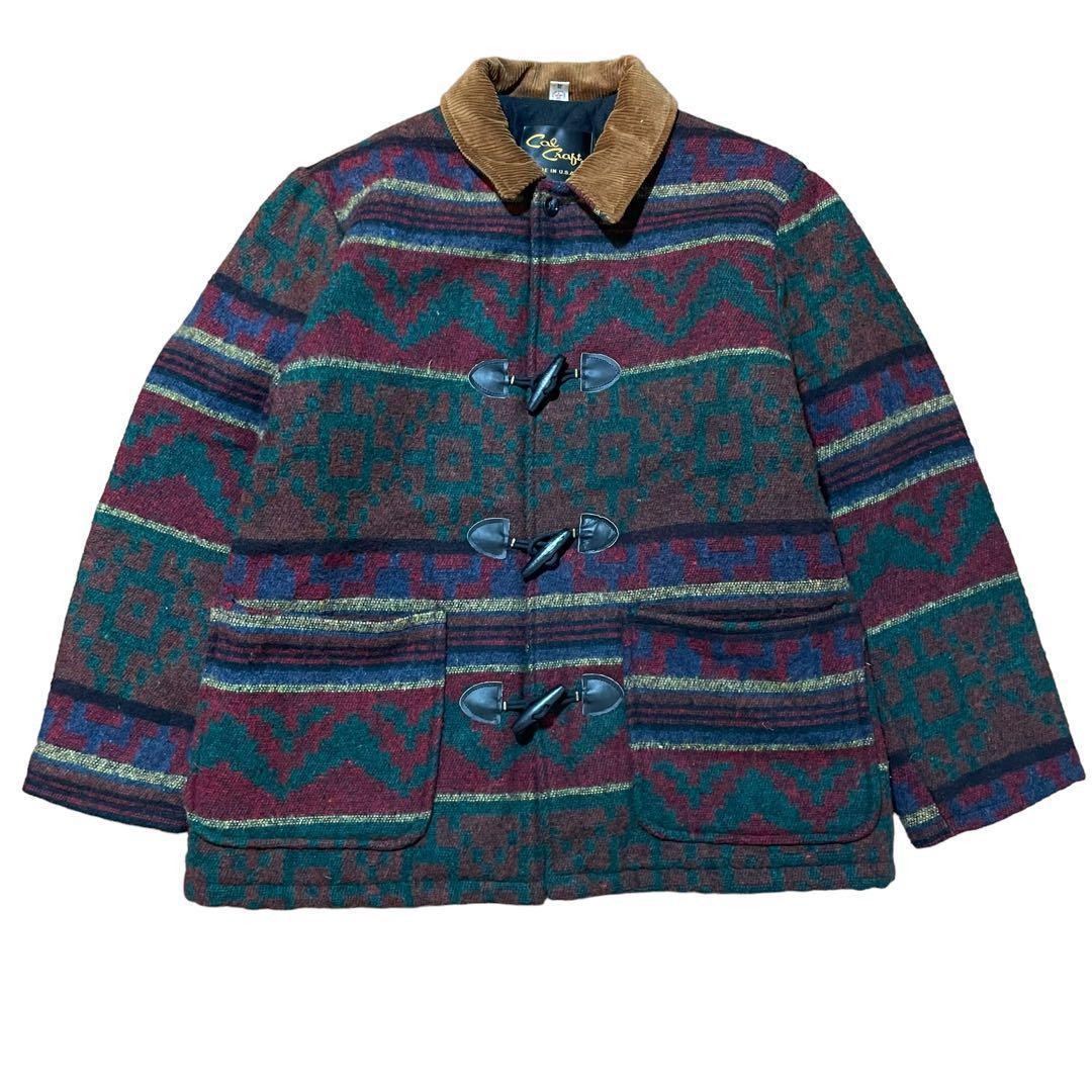 USA Made Duffel Coat Native Pattern Jacket Old Cl… - image 1