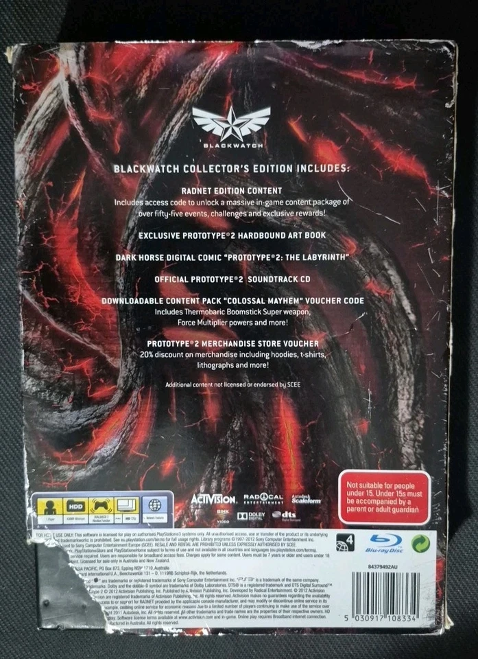 Prototype 2 BlackWatch Collector's Edition P3 PS3 PAL Casing (Game Not Included) - Image 4 of 4