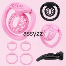 Male Negative Chastity Cage Device with 4 Rings Sissy Restraint Lock Abstinence
