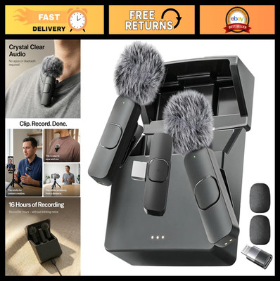 Wireless Mini Lavalier Microphone for iPhone & Android - ClearVoice , Noise Canc