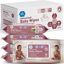 Unscented Sensitive Baby Wipes with Aloe Vitamin E, 960Ct