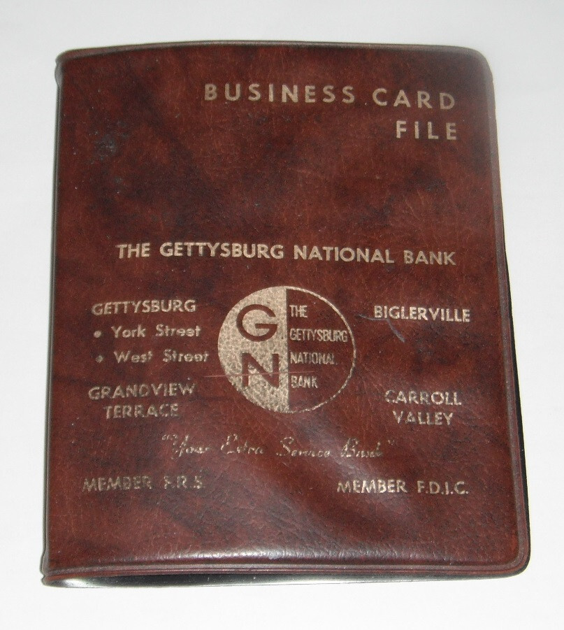 Vintage Gettysburg National Bank PA Business Card Holder 1980s Era-image