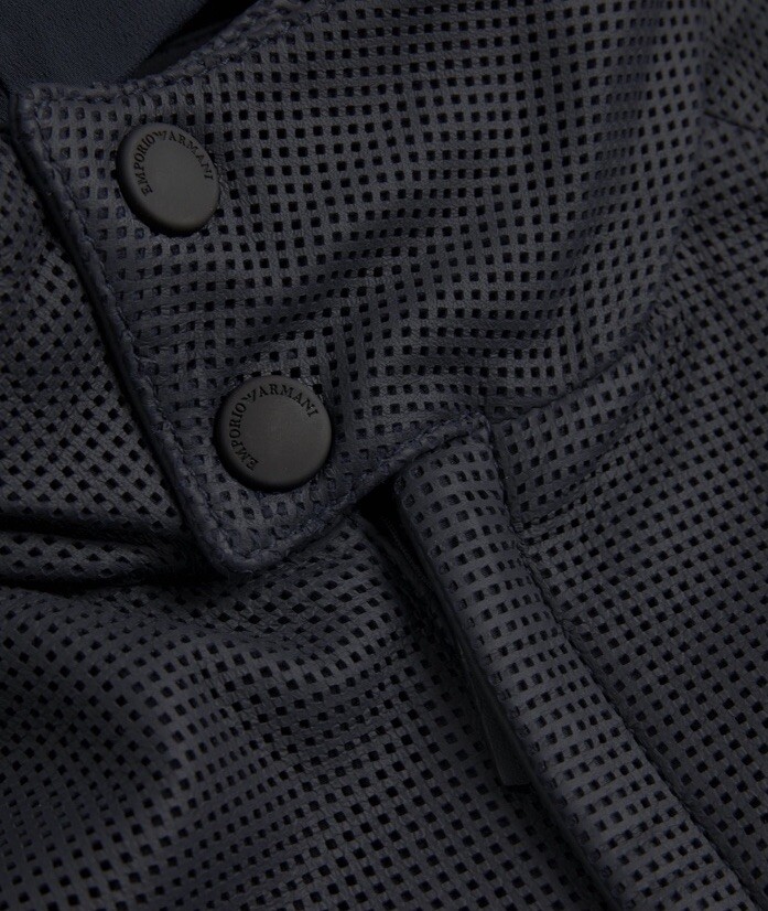 EMPORIO ARMANI Perforated Leather Jacket Size 56 GENUINE RRP £930 #R image 4