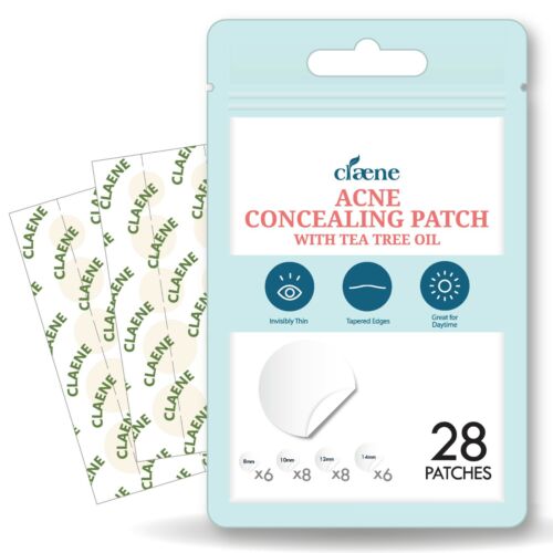 Claene Hydrocolloid Acne Pimple Concealing Patches Facial Stickers 4 Sizes 28 Ct - 第 1/9 張圖片