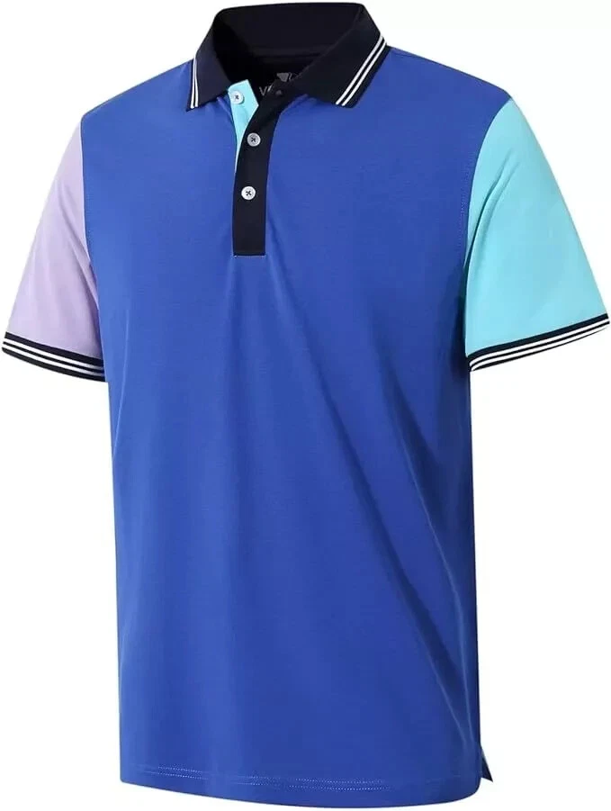 VEBOON Men's Polo Shirts Short Sleeve Cotton Blend