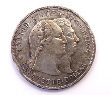 Beautiful 1900 Paris General LAFAYETTE DOLLAR Washington Silver $1 Coin