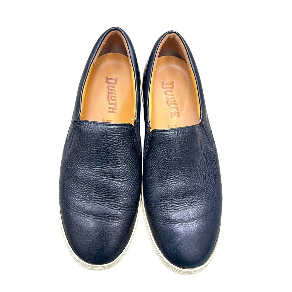 Duluth Trading Co Lifetime Leather Sneakers Black Slip On Womens