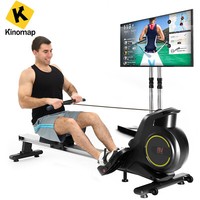 Magnetic Rowing Machine Folding Smart Rower Kinomap 8 Resistance Levels LCD New