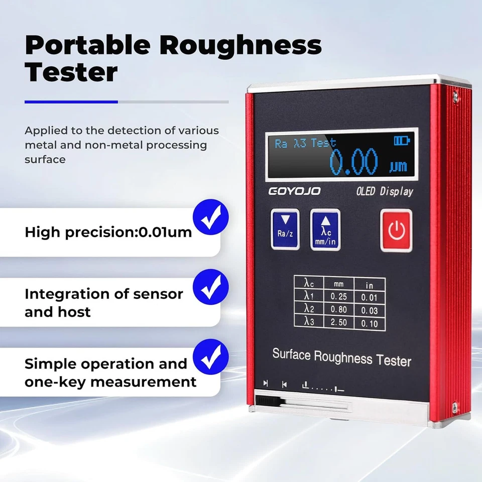 Surface Roughness Tester Meter 0.01μm Profilometer Profile Gauge Ra/Rq/Rz/Rt - Image 3 of 4
