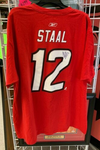 ERIC STAAL HAND SIGNED AUTO HOCKEY JERSEY NUMBER T-SHIRT 2XL JSA / COA 71521 - Picture 1 of 7